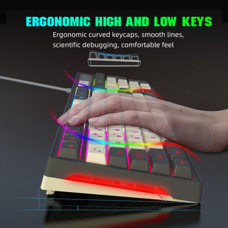 HXSJ V600 96鍵RGB背光雙色注塑有線遊戲鍵盤