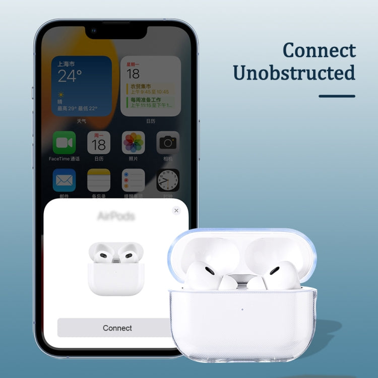適用於 AirPods Pro 2 藍牙耳機透明TPU保護套