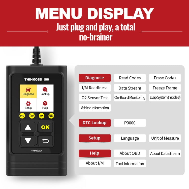 THINKCAR THINKOBD 100 OBD2汽車發動機故障診斷儀, THINKOBD