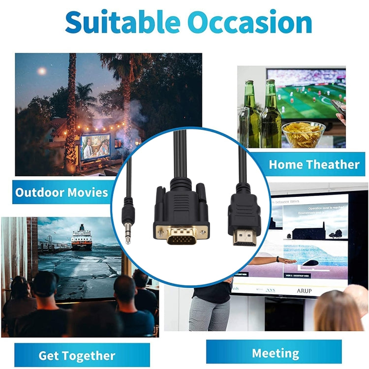 HDMI轉VGA轉接線帶音頻，線長1.8m