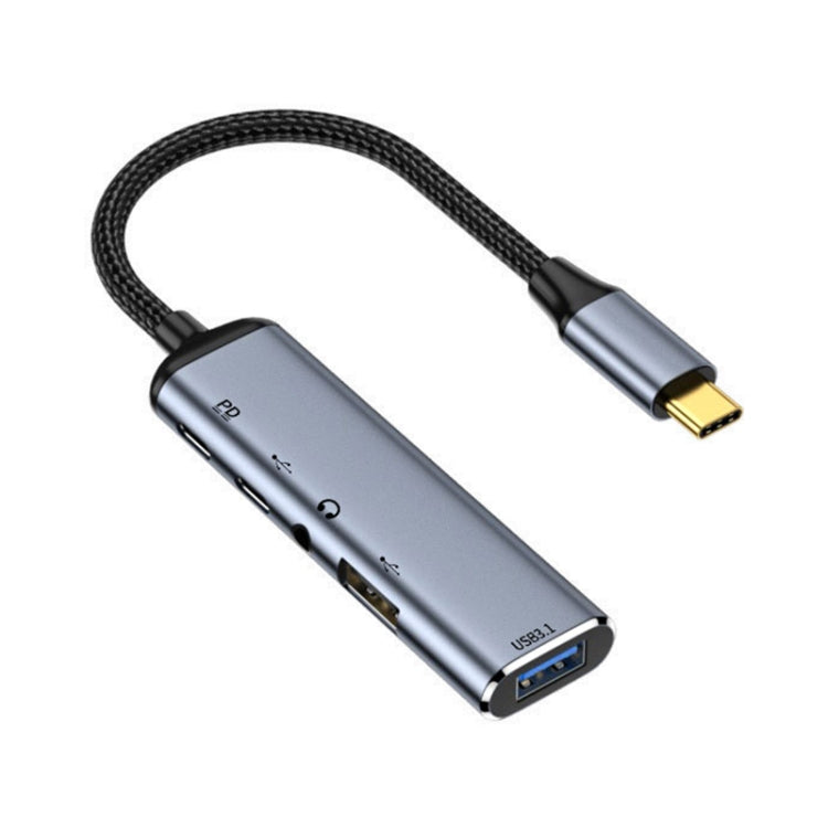 Y003 五合一 Type-C轉USB3.1+USB2.0+雙Type-C+3.5mm音頻接口 多功能轉接器