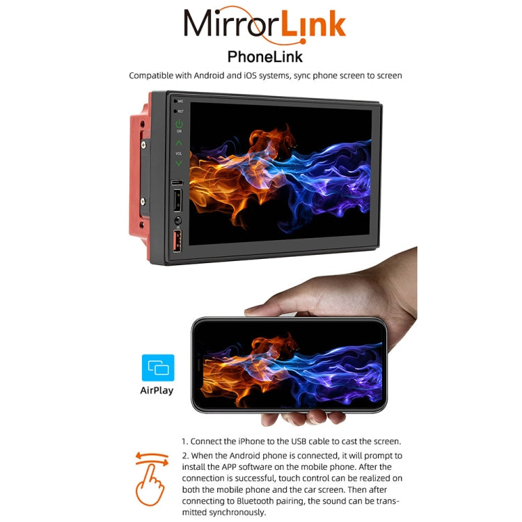 FS02W 7寸無線CarPlay車載MP5播放器 支持藍牙倒車功能手機互聯