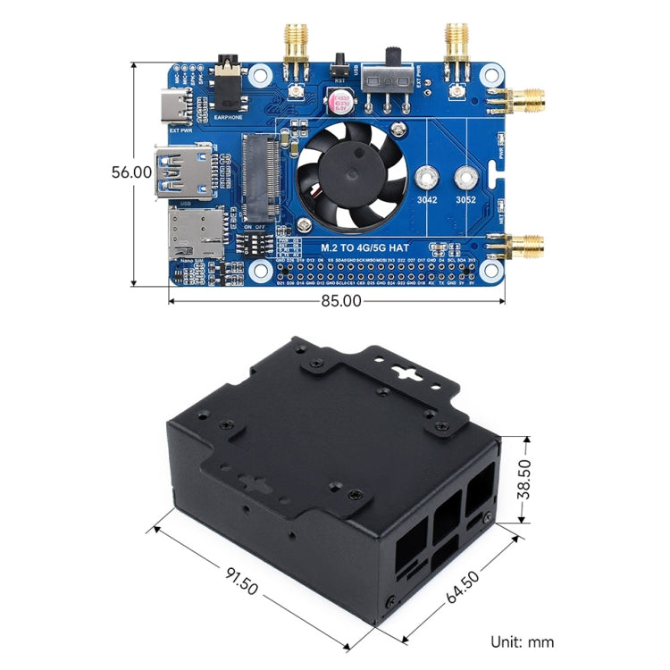 Waveshare SIM8262E-M2/SIM8202G-M2 5G HAT for Raspberry Pi, Single Band