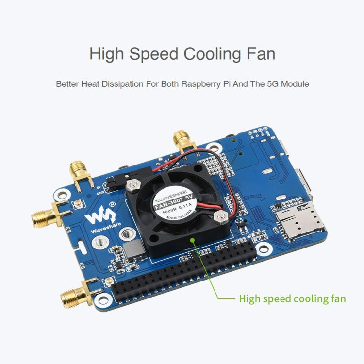 Waveshare SIM8262E-M2/SIM8202G-M2 5G HAT for Raspberry Pi, Single Band