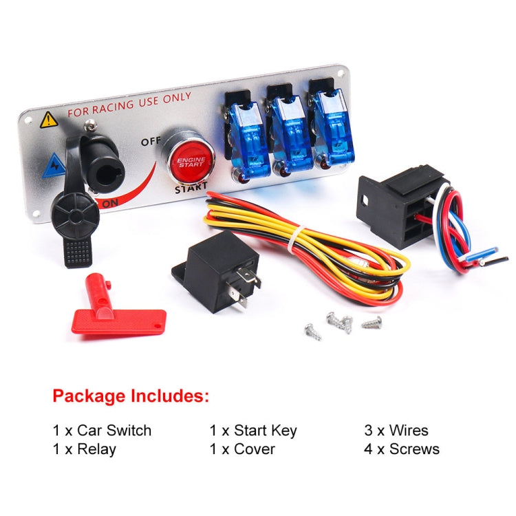 12V賽車LED點火開關 一鍵啟動組合面板