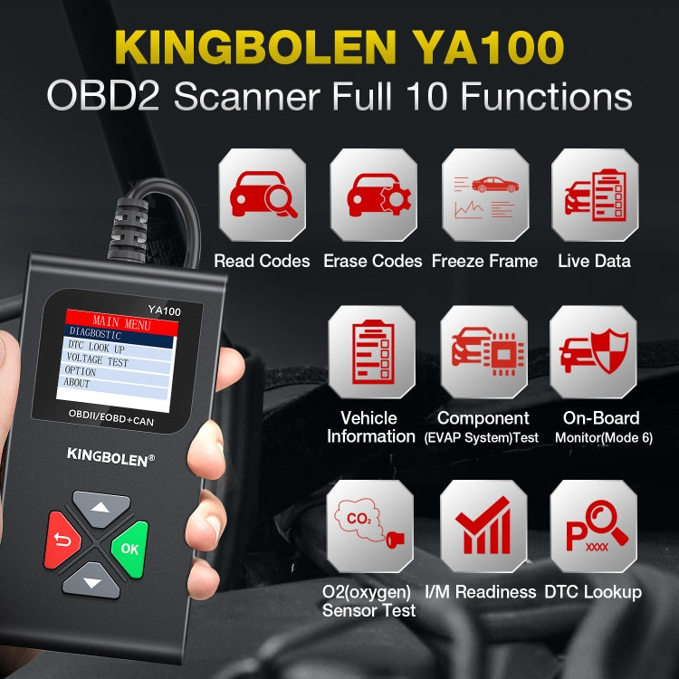 KINGBOLEN YA100 OBD2汽車發動機故障診斷儀