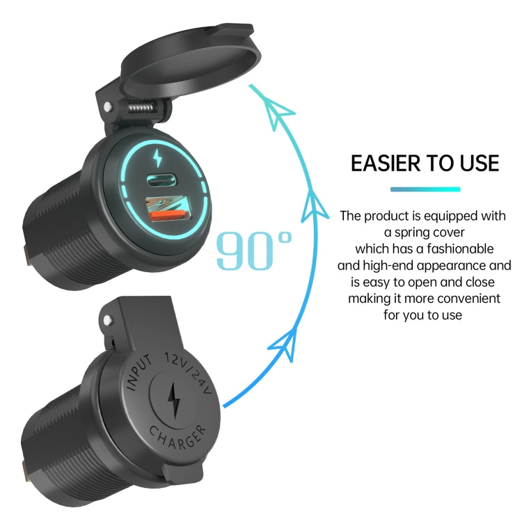 ZH-1786A1 QC3.0 USB-A+Type-C雙接口車載充電器