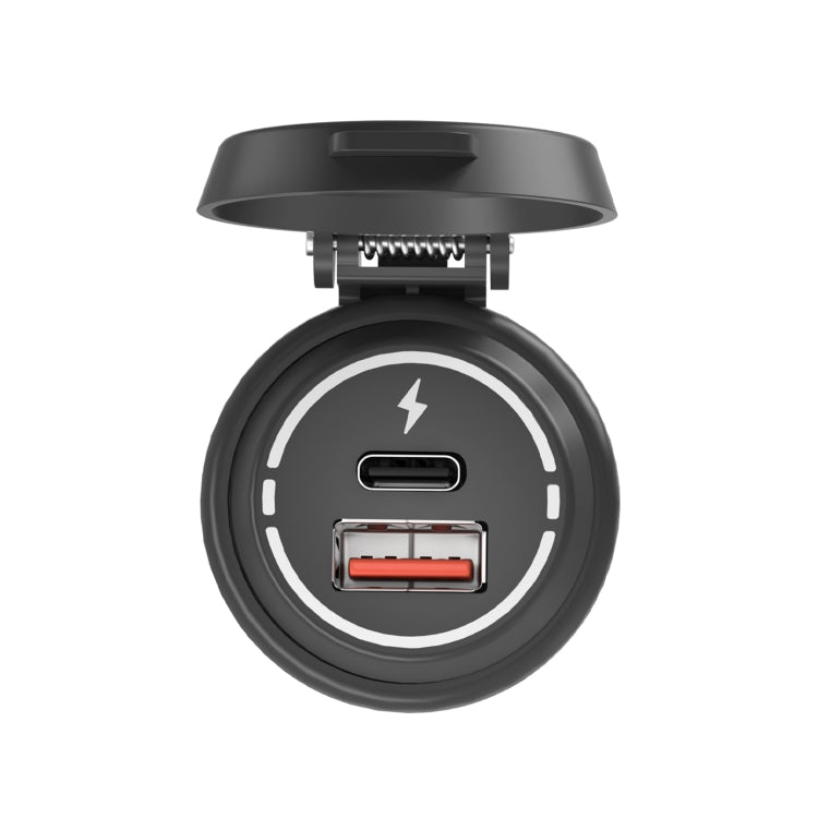 ZH-1786A2 QC3.0 USB-A+Type-C雙接口車載充電器，線長：60cm