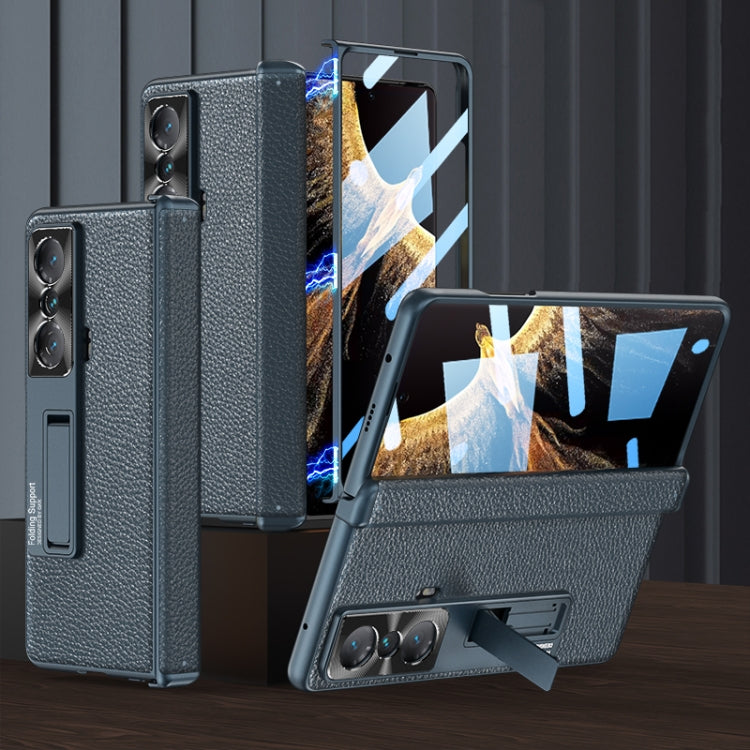 適用於Honor Magic VS GKK 磁吸摺疊轉軸素皮手機殼 帶支架, For Honor Magic VS