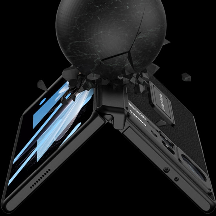 適用於小米 Mix Fold 2 GKK 磁吸摺疊轉軸素皮手機殼 帶支架, For Xiaomi Mix Fold 2