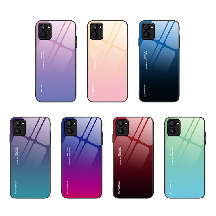 適用於Realme C33 漸變色玻璃手機殼