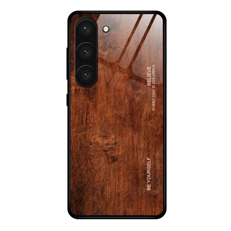 For Samsung Galaxy S23+ 5G Wood Grain Glass Phone Case, For Samsung Galaxy S23+ 5G