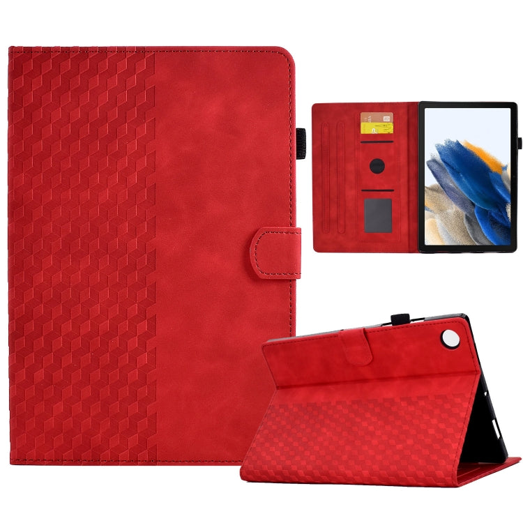適用於三星Galaxy Tab A8 10.5 X200 / X205 菱形方塊壓花智能休眠平板皮套