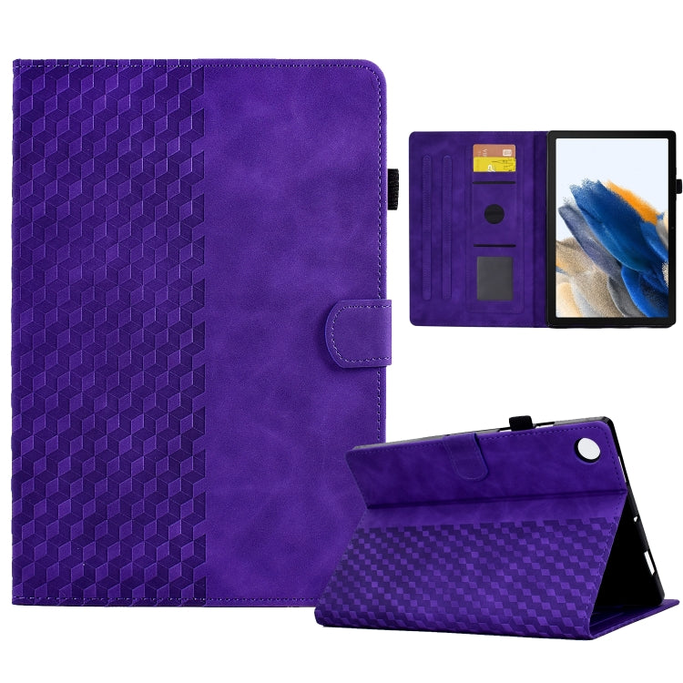 適用於三星Galaxy Tab A8 10.5 X200 / X205 菱形方塊壓花智能休眠平板皮套
