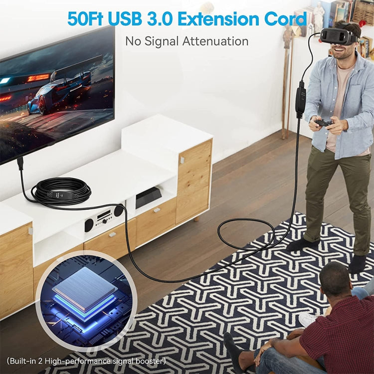 USB3.0 公頭對母頭延長線，長度:15m