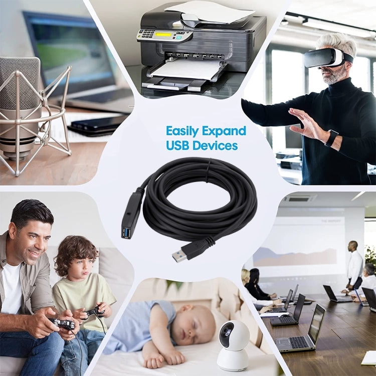 USB3.0 公頭對母頭延長線，長度:20m