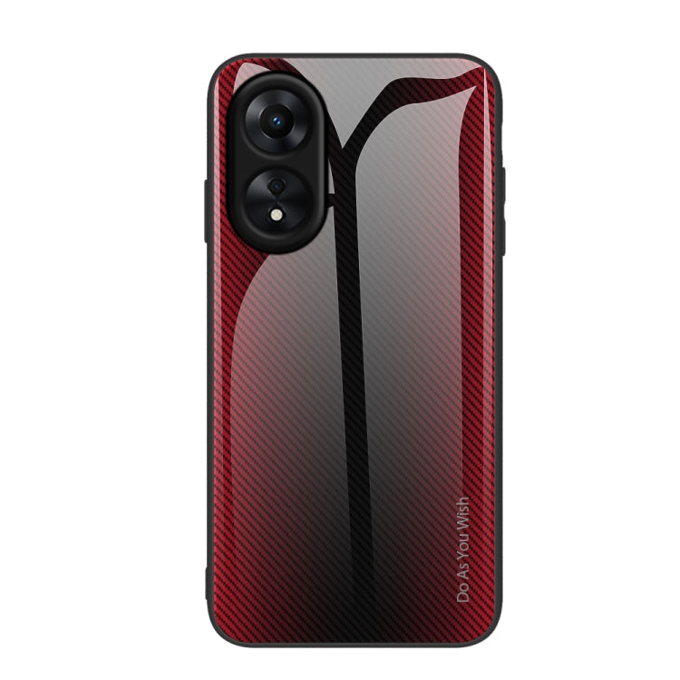適用於OPPO A17 紋理漸變玻璃手機保護殼