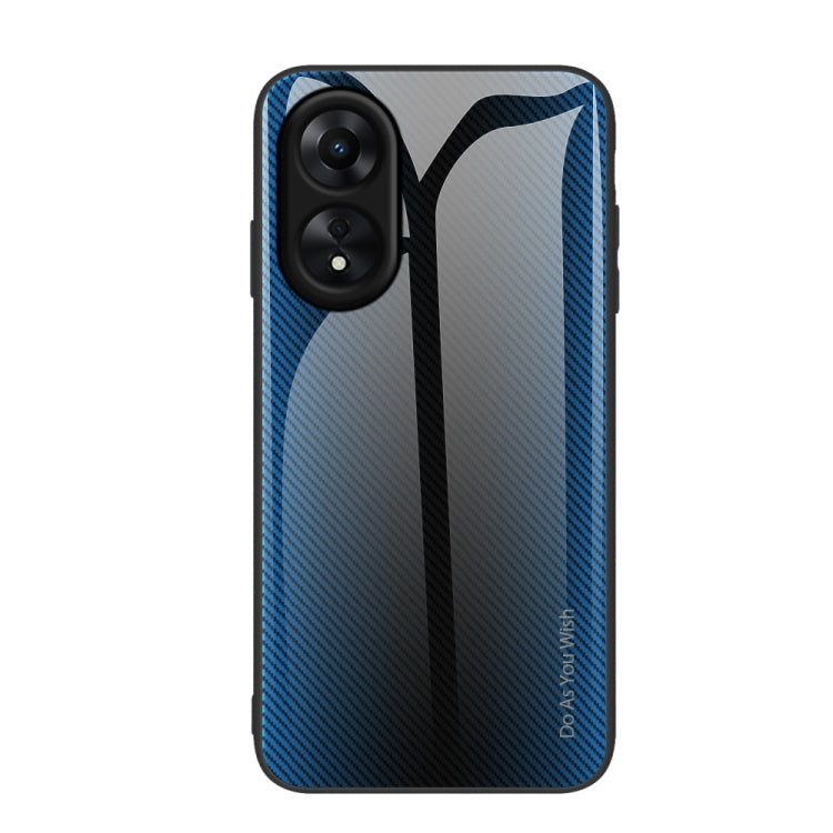 適用於OPPO A17 紋理漸變玻璃手機保護殼