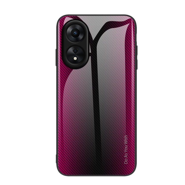 適用於OPPO A17 紋理漸變玻璃手機保護殼