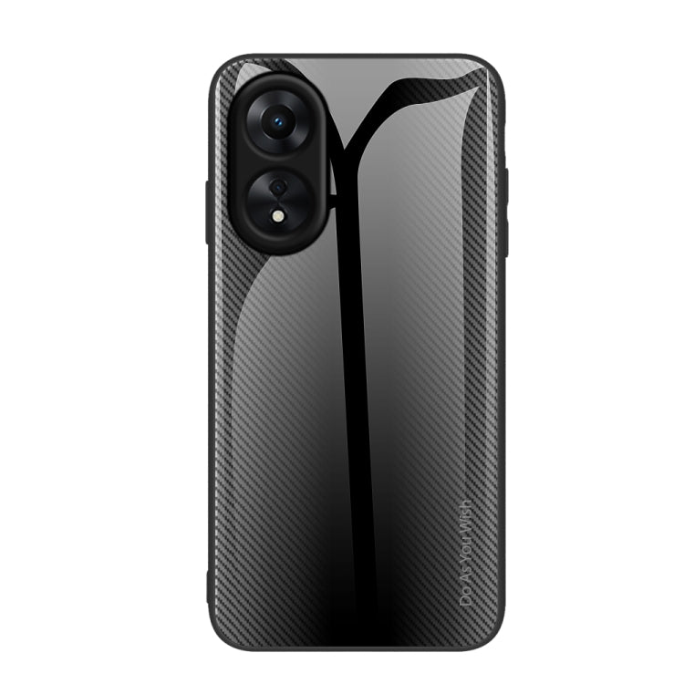 適用於OPPO A17 紋理漸變玻璃手機保護殼