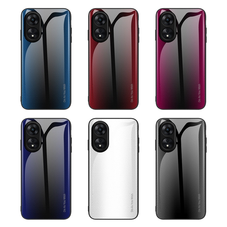 適用於OPPO A17 紋理漸變玻璃手機保護殼