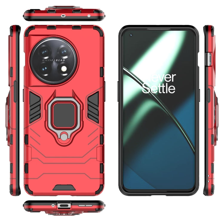 適用於OnePlus 11 5G 黑豹PC + TPU磁吸指環支架手機殼