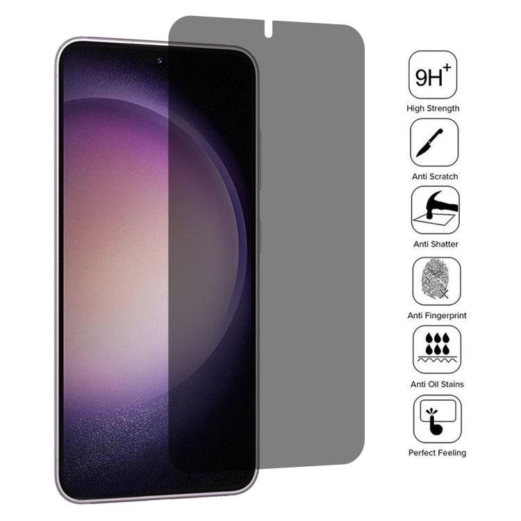 For Samsung Galaxy S23 5G 25pcs Flat Surface Privacy Tempered Glass Film, Support Fingerprint Unlock, For Samsung Galaxy S23 5G(25pcs)