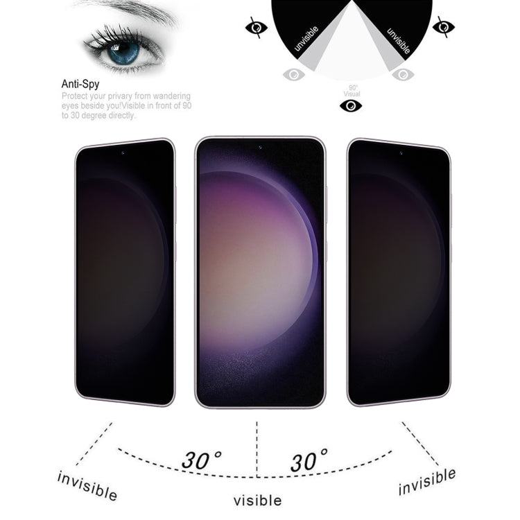 For Samsung Galaxy S23 5G 25pcs Flat Surface Privacy Tempered Glass Film, Support Fingerprint Unlock, For Samsung Galaxy S23 5G(25pcs)