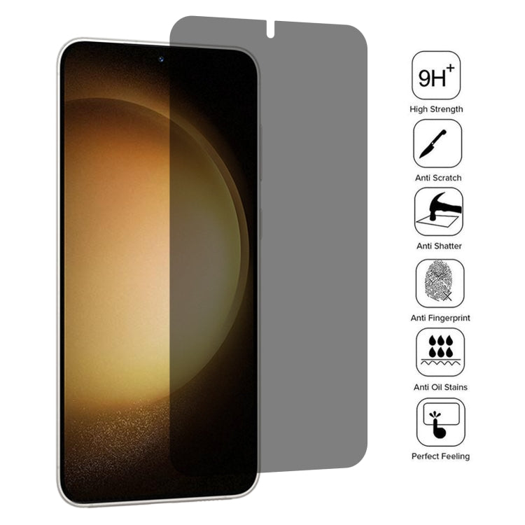 For Samsung Galaxy S23+ 5G 25pcs Flat Surface Privacy Tempered Glass Film, Support Fingerprint Unlock, For Samsung Galaxy S23+ 5G(25pcs)