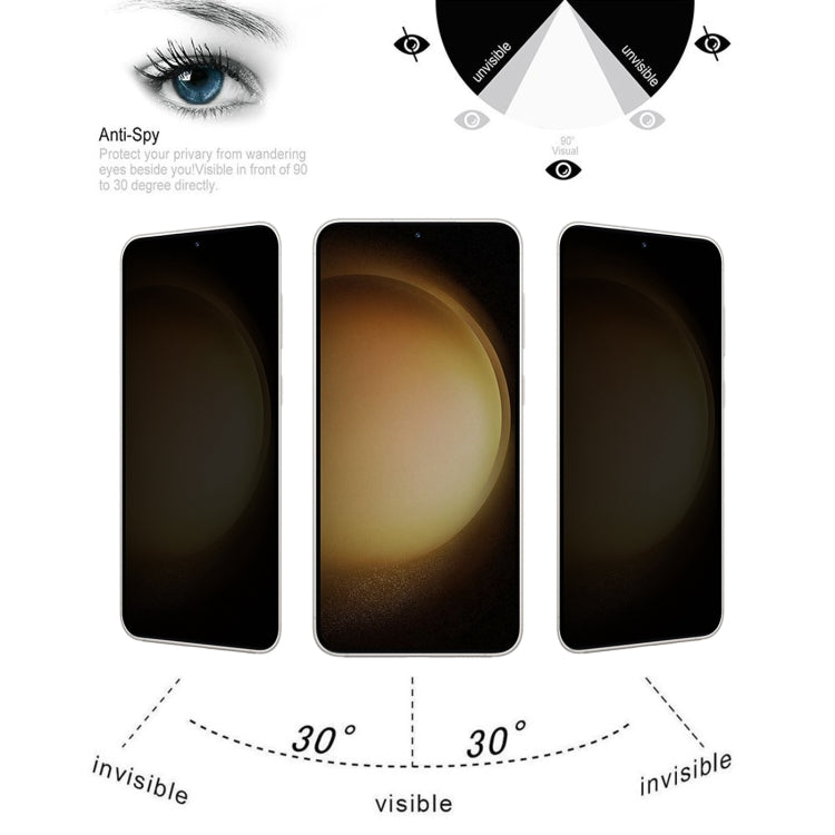 For Samsung Galaxy S23+ 5G 25pcs Flat Surface Privacy Tempered Glass Film, Support Fingerprint Unlock, For Samsung Galaxy S23+ 5G(25pcs)