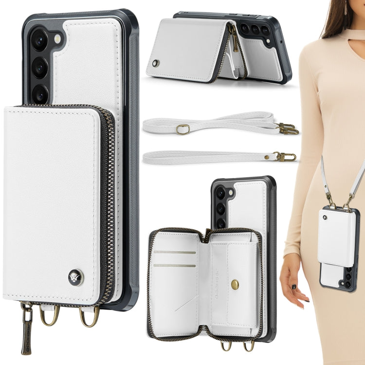 For Samsung Galaxy S23+ 5G JEEHOOD C22 Series Zipper Wallet Leather Phone Case with Dual Lanyard, For Samsung Galaxy S23+ 5G