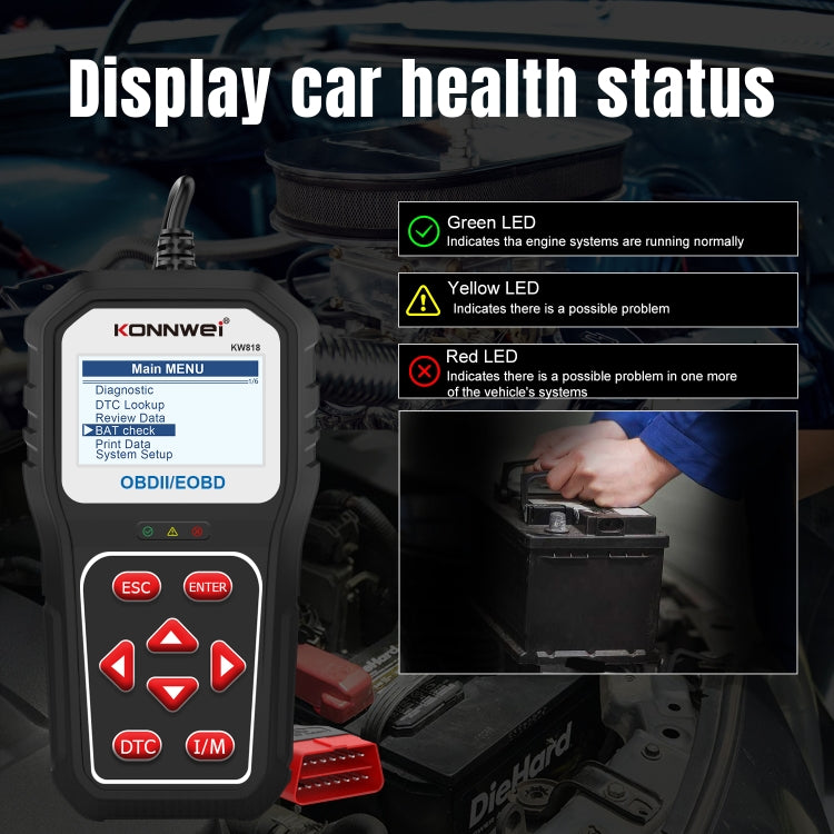 KONNWE KW818 汽車OBD2藍牙故障檢測儀 診斷工具
