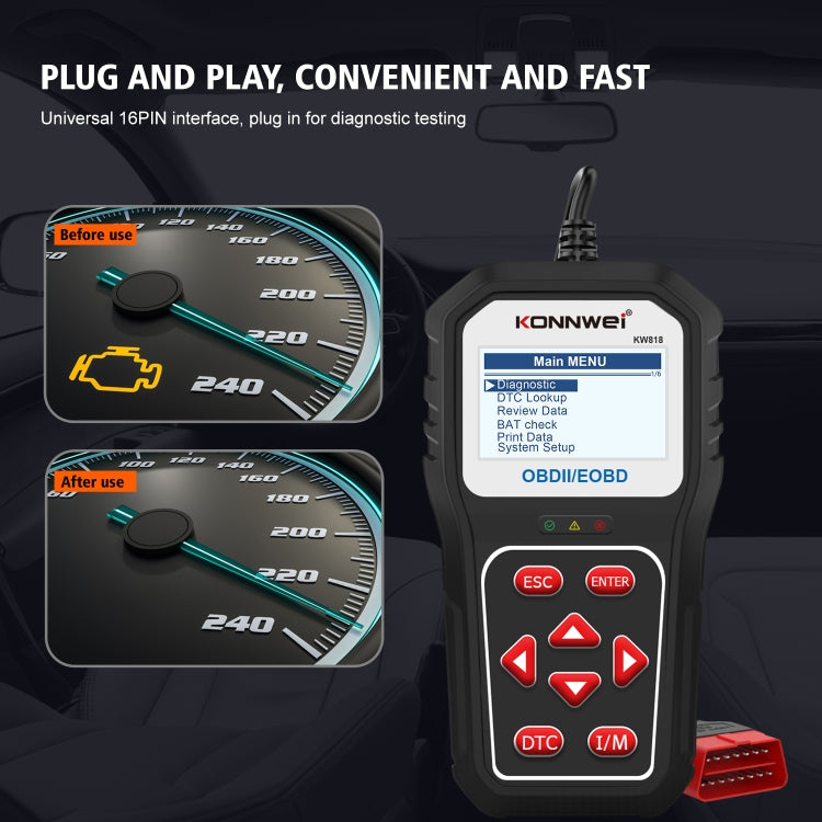 KONNWE KW818 汽車OBD2藍牙故障檢測儀 診斷工具