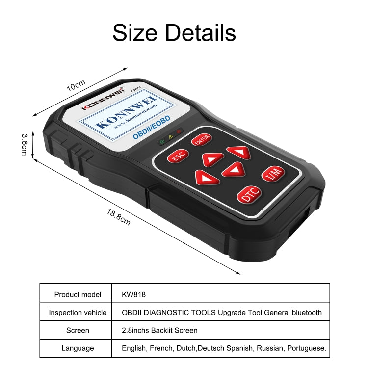 KONNWE KW818 汽車OBD2藍牙故障檢測儀 診斷工具