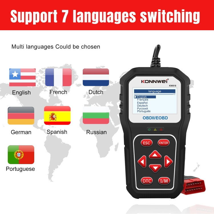 KONNWE KW818 汽車OBD2藍牙故障檢測儀 診斷工具