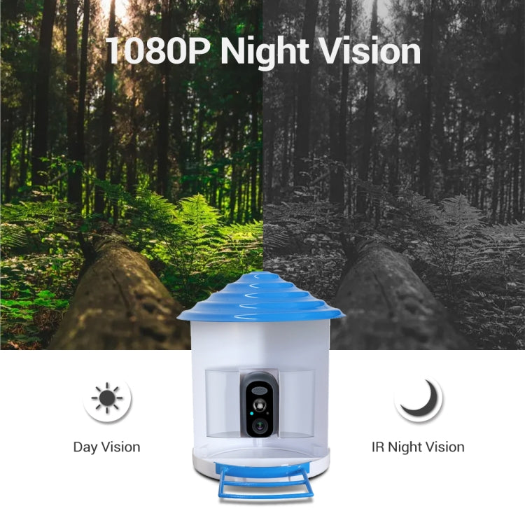 ESCAM PT389 IP66防水 200萬像素PIR移動偵測雙向音頻夜視WiFi攝像機帶AI鳥識別觀鳥屋