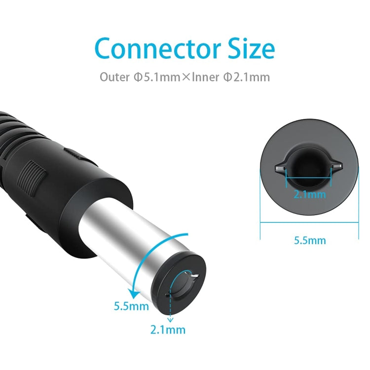5.5 x 2.1mm 公頭電源線