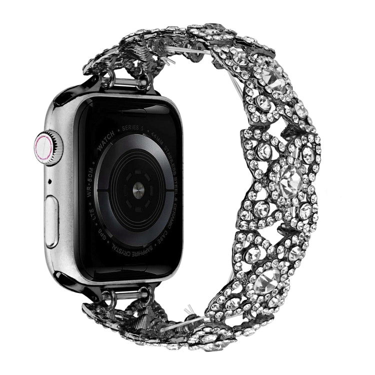 金屬滿鑽四瓣花錶帶, For Apple Watch Ultra 49mm, For Apple Watch SE 2023 44mm, For Apple Watch 8 41mm, For Apple Watch 8 45mm, For Apple Watch 7 41mm, For Apple Watch SE 2023 40mm, For Apple Watch 7 45mm, For Apple Watch SE 2022 40mm, For Apple Watch SE 2022 44m...