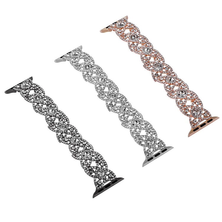 金屬滿鑽四瓣花錶帶, For Apple Watch Ultra 49mm, For Apple Watch SE 2023 44mm, For Apple Watch 8 41mm, For Apple Watch 8 45mm, For Apple Watch 7 41mm, For Apple Watch SE 2023 40mm, For Apple Watch 7 45mm, For Apple Watch SE 2022 40mm, For Apple Watch SE 2022 44m...