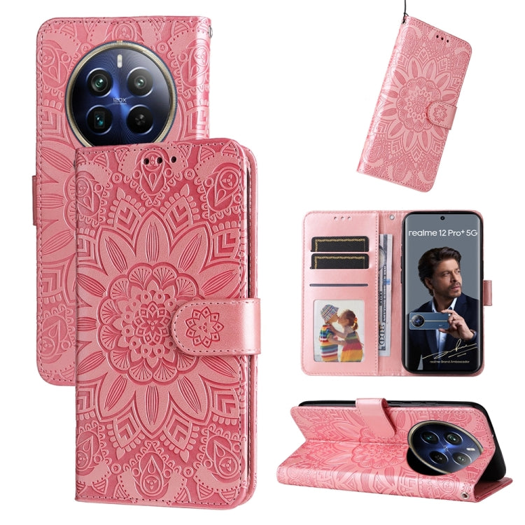 壓花向陽花手機皮套, For Realme GT 7 Pro, For Realme 13+, For Realme 13 Pro / 13 Pro+ / P1 Pro Global, For Realme GT 6 / GT Neo6 SE, For Realme C63 / C61  / Note 60, For Realme 12 5G, For Realme 12+, For Realme 12 Pro+, For Realme C67 4G Global