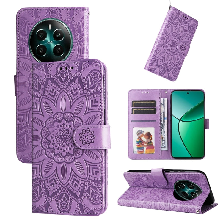 壓花向陽花手機皮套, For Realme GT 7 Pro, For Realme 13+, For Realme 13 Pro / 13 Pro+ / P1 Pro Global, For Realme GT 6 / GT Neo6 SE, For Realme C63 / C61  / Note 60, For Realme 12 5G, For Realme 12+, For Realme 12 Pro+, For Realme C67 4G Global