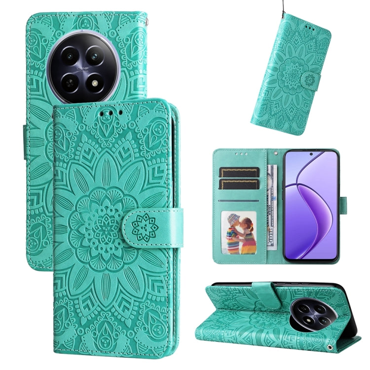 壓花向陽花手機皮套, For Realme GT 7 Pro, For Realme 13+, For Realme 13 Pro / 13 Pro+ / P1 Pro Global, For Realme GT 6 / GT Neo6 SE, For Realme C63 / C61  / Note 60, For Realme 12 5G, For Realme 12+, For Realme 12 Pro+, For Realme C67 4G Global