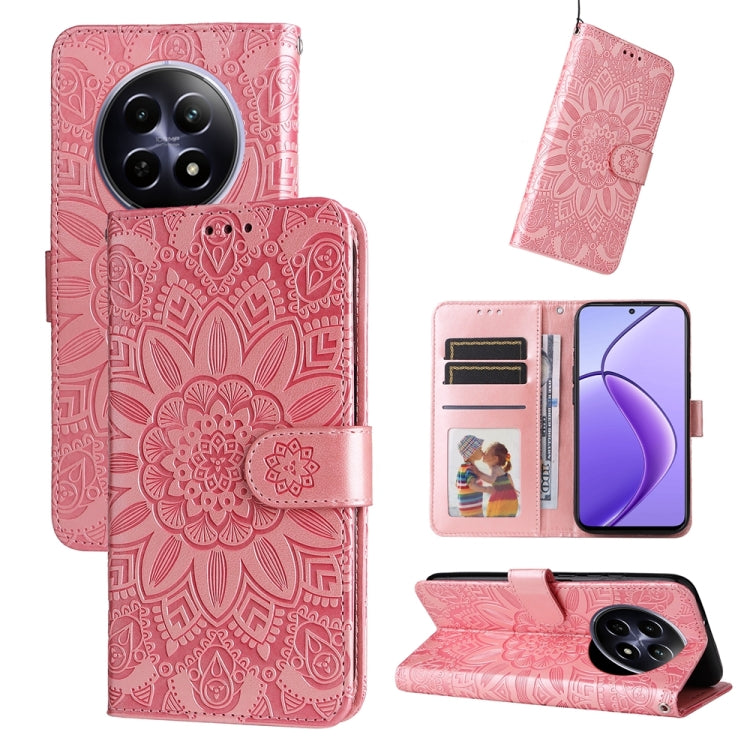 壓花向陽花手機皮套, For Realme GT 7 Pro, For Realme 13+, For Realme 13 Pro / 13 Pro+ / P1 Pro Global, For Realme GT 6 / GT Neo6 SE, For Realme C63 / C61  / Note 60, For Realme 12 5G, For Realme 12+, For Realme 12 Pro+, For Realme C67 4G Global