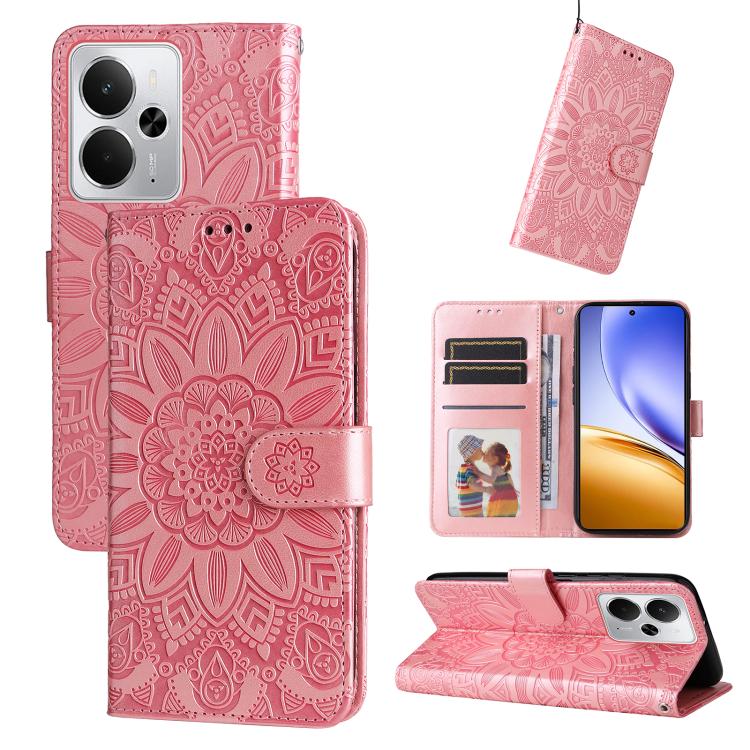 壓花向陽花手機皮套, For Realme 15x 5G India / Realme C85 5G, For Realme C85 Pro 4G, For Realme 15T 5G, For Realme Narzo 80 Lite 4G / C71 India, For Realme 15 5G / Realme 15 Pro 5G, For Realme C71 4G / C75 4G / 5G / 14x, For Realme 14 Global                     ...