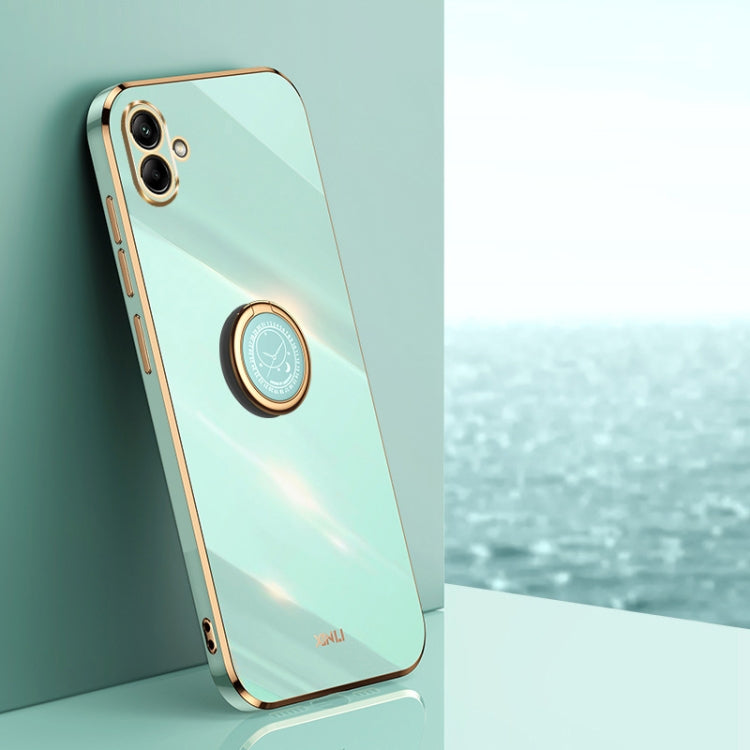 信立 直邊6D電鍍TPU手機殼帶指環支架, For Samsung Galaxy F14 5G, For Samsung Galaxy M14 5G, For Samsung Galaxy A04e 4G