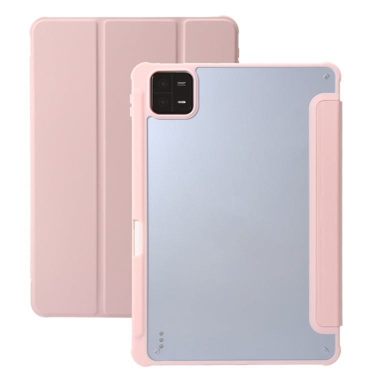 高透亞克力3折支架平板皮套, For Xiaomi Pad 6, For Xiaomi Pad 6 Pro