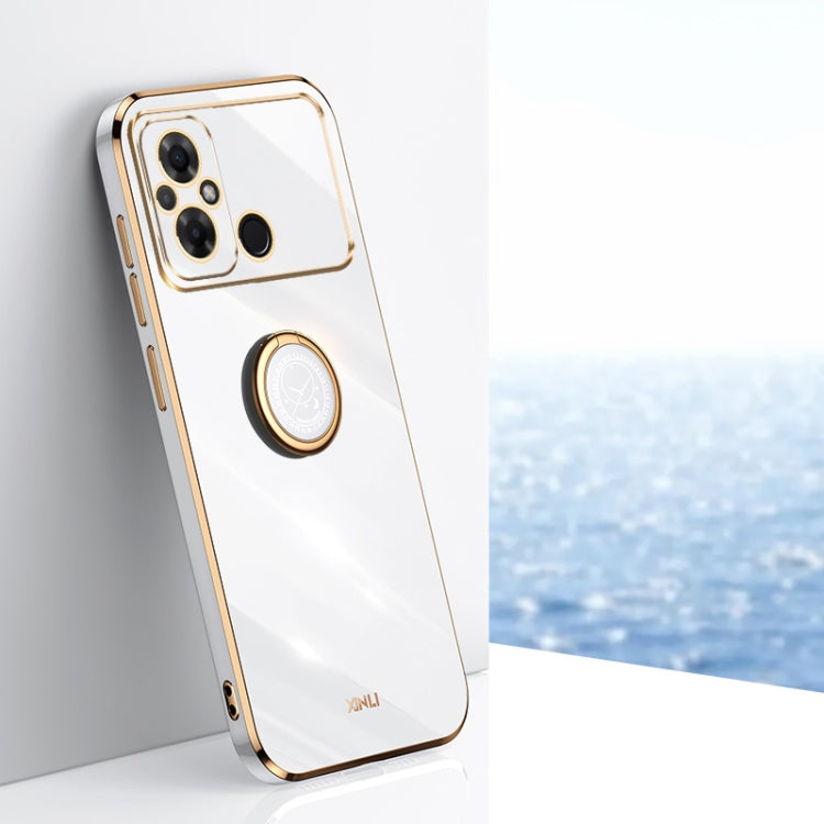 信立 直邊6D電鍍TPU手機殼帶指環支架, For Xiaomi Civi 3 5G, For Xiaomi Poco C55 4G, For Xiaomi Redmi Note 12 5G Global