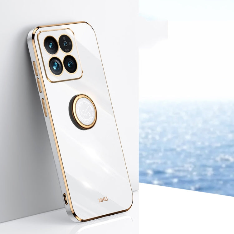 信立 直邊6D電鍍TPU手機殼帶指環支架, For Redmi 14C 4G, For Xiaomi Redmi Note 13 Pro 4G, For Xiaomi Redmi Note 13 4G, For Xiaomi Redmi 13C 5G, For Xiaomi Redmi K70E, For Xiaomi 14 Pro