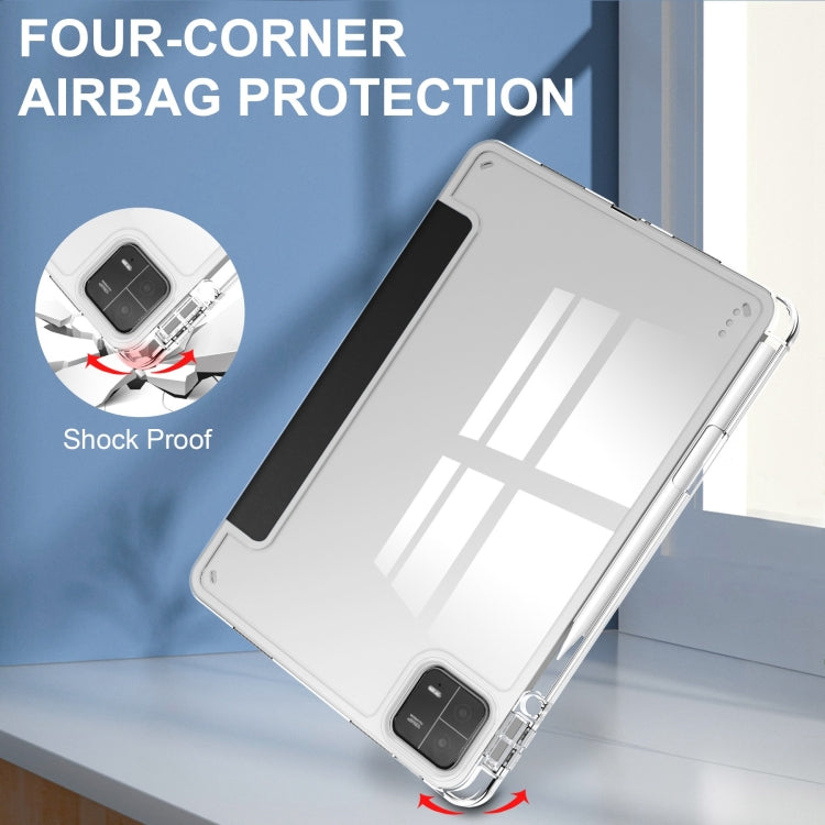 三折雅格透明TPU智能休眠平板皮套, For Xiaomi Pad 6 / 6 Pro