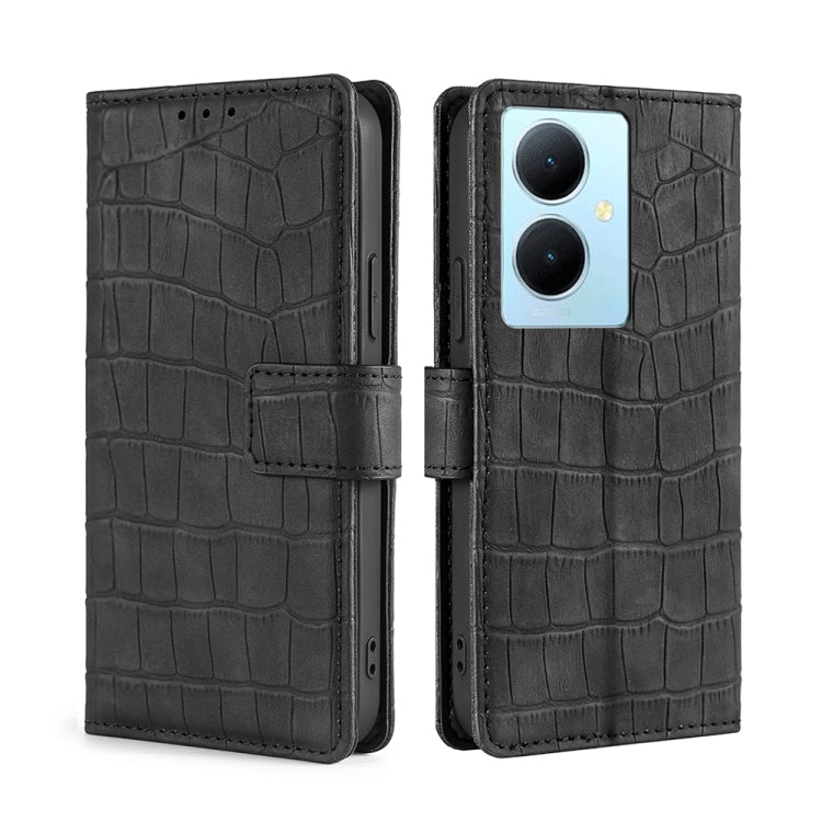 膚感鱷魚紋搭扣手機皮套, For vivo iQOO Z7x, For vivo Y78 Plus 5G